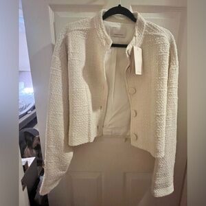 Rebecca Taylor winter tweed jacket in cream color